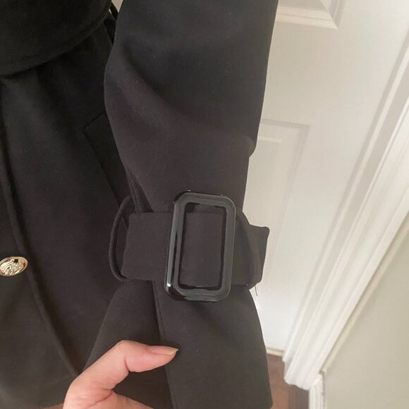 NWT Women's Double Breasted Lapel Belt Quilted Trench Coat Jacket - Picture 4 of 7